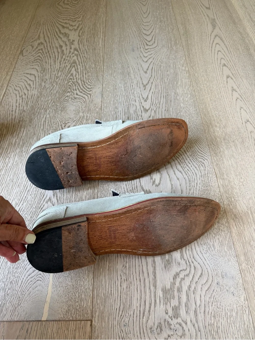 Vintage Foundry Penny Loafers in Light Grey